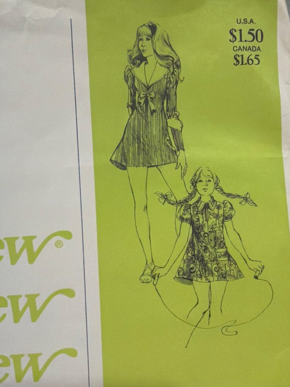 Stretch & Sew Girls A-Line Dress Sewing Pattern 915 Sizes 8-12 Collar Variations
